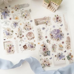 Journal Pages Violet Dreams | Print On Sticker | Flower Stickers, Junk Journal Supplies, Planner Sticker, Scrapbooking Supplies, Collage