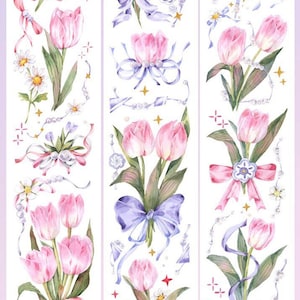 Yier Tulip | One Loop Sample PET Tape | Flower Stickers, Junk Journal supplies, planner sticker, Scrapbooking