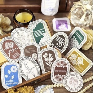 20pcs Flower Frame Hot Silver/Bronzing Stickers, Junk Journal Material, Ephemeral Style Scrap Paper, Scrapbook Embellishment, Scrapbooking