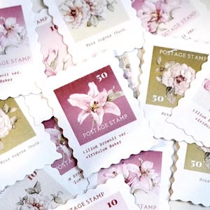 Freckles Tea Vol.4 30 Stück Stempelaufkleber | Blumen Collage Aufkleber, Junk Journal Zubehör, Planner Sticker, Scrapbooking Zubehör, Collage