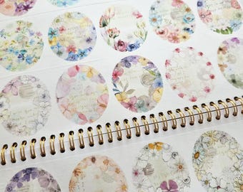 Fairy Ball Floral Roll Special Edition 7 | One Loop Sample or Roll PET/Washi Tape | Flower Sticker, Junk Journal Supplies, Planner Sticker