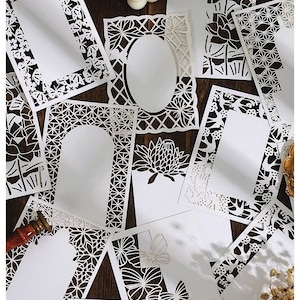 6 Sheets Lace Note Papers, Collage Material, Junk Journal Papers, Ephemeral Style Scrap Paper, Scrapbooking