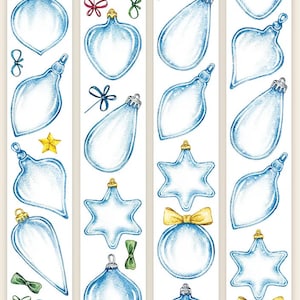 Miao Stelle Christmas Bauble | One Loop Sample/Roll PET Tape | Bauble Stickers, Junk Journal Supplies, Planner Sticker, Scrapbook, Collage