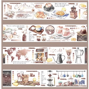 LLX Studio Coffee Everyday | One Loop Sample or Roll PET Tape | Coffee Stickers, Junk Journal Supplies, Planner Sticker, Scrapbooking