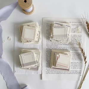 16 sheets different size/style Frame Vintage memo/note paper, border paper, journal planner, Scrapbook paper