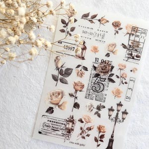 CWG Print On Sticker Vintage Tickets | Transfer Sticker | Flower Stickers, Junk Journal Supplies, Planner Sticker, Scrapbooking Supply