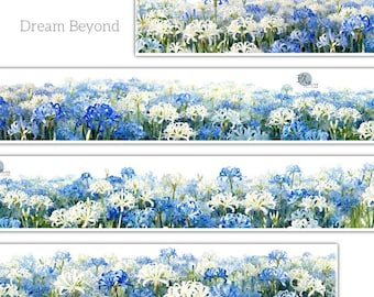 Chuyoo Dream Beyond | One Loop Sample or Roll PET Tape | Flower Stickers, Junk Journal Supply, Planner Sticker, Scrapbook, Collage