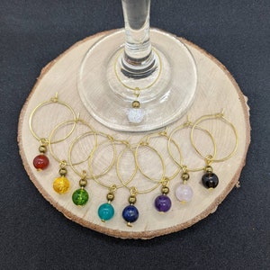 10pcs Real Gold Plated Wine Glass Charm Hoops, Circle Ear Hoop