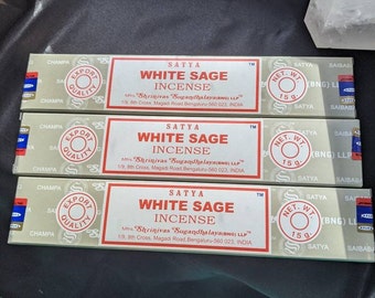 White Sage Incense Sticks, Satya Brand Incense Sticks, White Sage, 15g per Box, Free Shipping Canada, Bulk Quantity