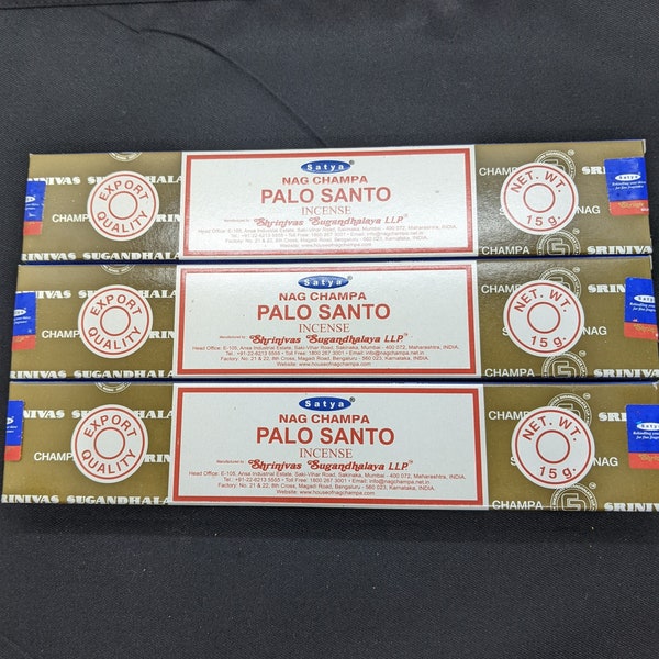 Palo Santo Incense Sticks, Satya Brand Incense Sticks, Palo Santo Wood, Agarbatti, 15g per Box, Free Shipping Canada