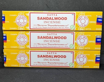 Sandalwood Incense Sticks, Satya Brand Incense Sticks, Nag Champa, Agarbatti, 15g per Box, Free Shipping Canada