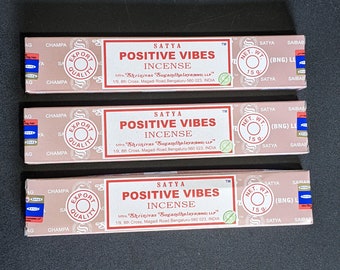 Positive Vibes Incense Sticks, Satya Brand Incense Sticks, Positive Vibes, 15g per Box, Free Shipping Canada, Altar Decor, Sweet Scent