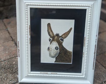 Donkey Watercolor print