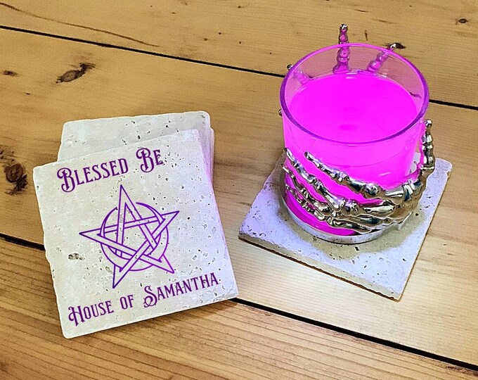 Personalized Wiccan Coasters, Wiccan Housewarming or Anniversary Gift, Witch Home Decor, Wiccan gift, Wiccan Decor, Gift under 50