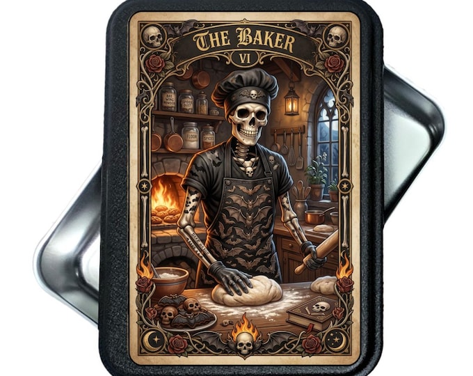 Gothic Tarot Cake Pan, Tarot The Baker, 9x13 Aluminum Bakeware (Powder Coated Lid)