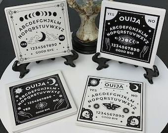 Ouija Board Ceramic Coaster , Gothic or Halloween Home Decor, Horror Coasters, Ceramic Tile, Gothic Gift