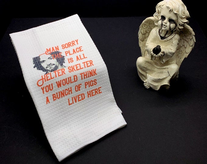 Serial Killer Kitchen Towel, Flour sack, Dark Humor, Gothic Decor, Horror, Wiccan kitchen, Halloween decor, Spooky Decor