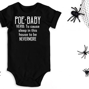 Poe Baby , Gothic Bodysuit, Goth Baby Clothes, Gothic Baby Shower Gift, Black Outfit for Baby