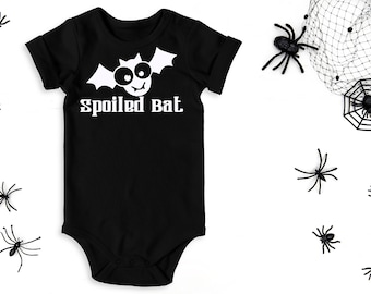 Spoiled Bat Onesie, Gothic Bodysuit, Goth Baby Clothes, Gothic Baby Shower Gift, Spoiled Bat Black Outfit