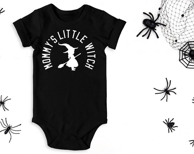 Mommy's Little Witch Onesie, Gothic Bodysuit, Goth Baby Clothes, Gothic Baby Shower Gift, Baby Witch Gift