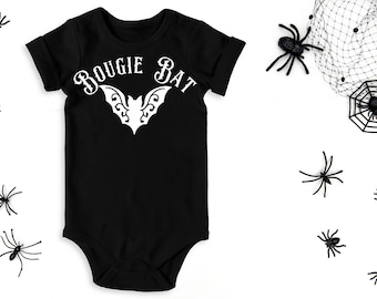 Bougie Bat Baby Onesie, Gothic Bodysuit, Goth Baby Clothes, Gothic Baby Shower Gift, Bougie Bat Black Outfit