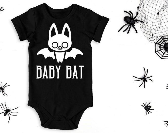 Baby Bat , Gothic Bodysuit, Goth Baby Clothes, Gothic Baby Shower Gift, Baby Bat Black Outfit