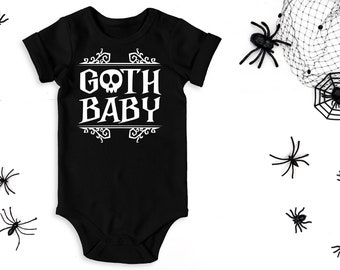 Goth Baby , Gothic Bodysuit, Goth Baby Clothes, Gothic Baby Shower Gift, Black Outfit for Baby