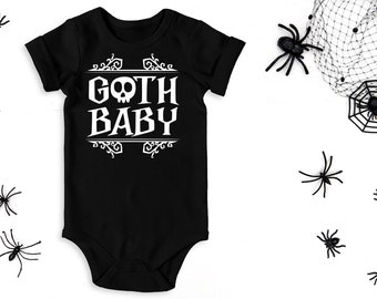 Goth Baby Onesie, Gothic Bodysuit, Goth Baby Clothes, Gothic Baby Shower Gift, Black Outfit for Baby