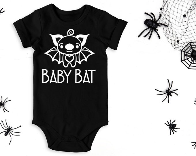 Baby Bat , Gothic Bodysuit, Goth Baby Clothes, Gothic Baby Shower Gift, Baby Bat Black Outfit