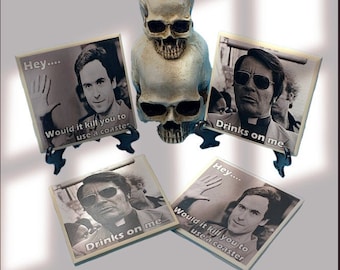 Ceramic Coaster, Serial Killer, Dark Humor, Gothic Home Decor, Halloween Decor, Horror Coasters, Spooky Decor