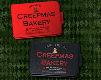 Personalized Creepmas Bakery Cake Pan, Personalized Gift, Gothic Bakeware, Gothic Kitchen,9x13 Cake Pan, Baking Pan, Novelty Cake Pan