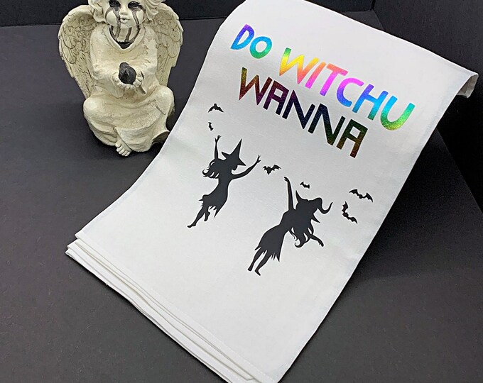 Kitchen towel, Flour sack, Gay Pride, LGBTQ Housewarming Gift, Gothic Home Decor, Wiccan, Gothic kitchen, Wiccan kitchen, Halloween
