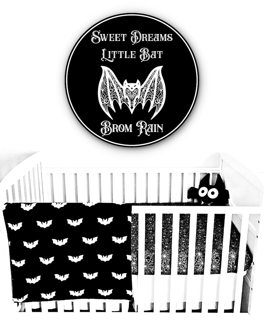 Gothic Baby Decor, Gothic Nursery, Baby Gothic, Personalized Nursery