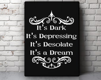 Gothic Print, Gothic Decor, Halloween Decor, Black Canvas Print, Canvas Wall Art