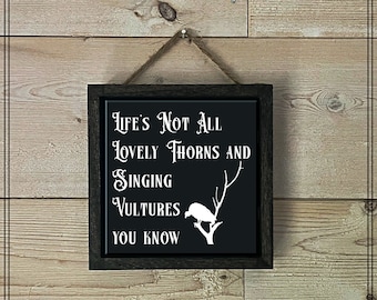 It's Not All Lovely Thorns Gothic Decor, Gothic Artwork, Halloween Decor, Dark Humor, Black Tile Print, Gothic Wall Art