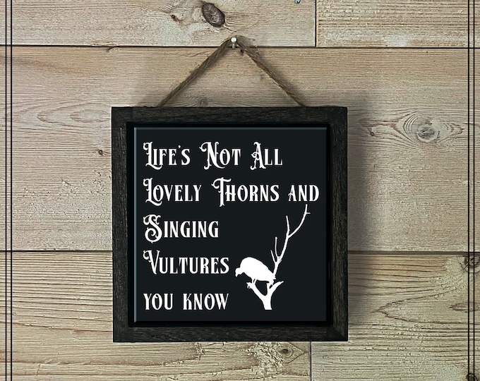 It's Not All Lovely Thorns Gothic Decor, Gothic Artwork, Halloween Decor, Dark Humor, Black Tile Print, Gothic Wall Art