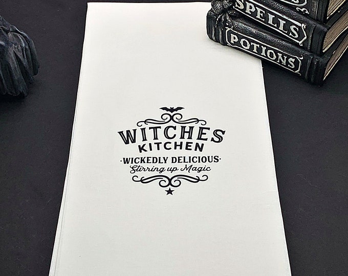 Witches Kitchen towel, Witch Tea Towel, Gothic Home Decor, Wiccan Decor, Halloween , Halloween Decor, Spooky Decor