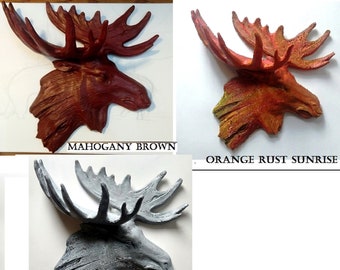 Moose Head Rustic Wood look wall hanging great for Cabin, Farmhouse, and Moose-lovers