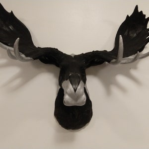 Moose Head wall mount “Raven Moose” -Large Moose Head Wildlife art