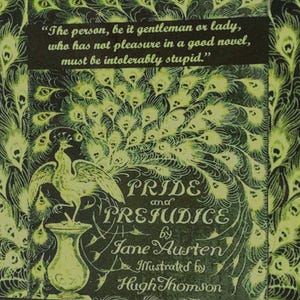 Paño de limpieza de gafas con cita de Jane Austen en la portada de Orgullo y prejuicio