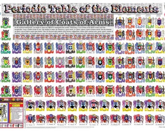 Periodic Table Poster. Periodic Table of Elements: Gallery of Coats of Arms-(24X36)