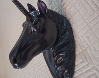 Black Unicorn Head wall mount.