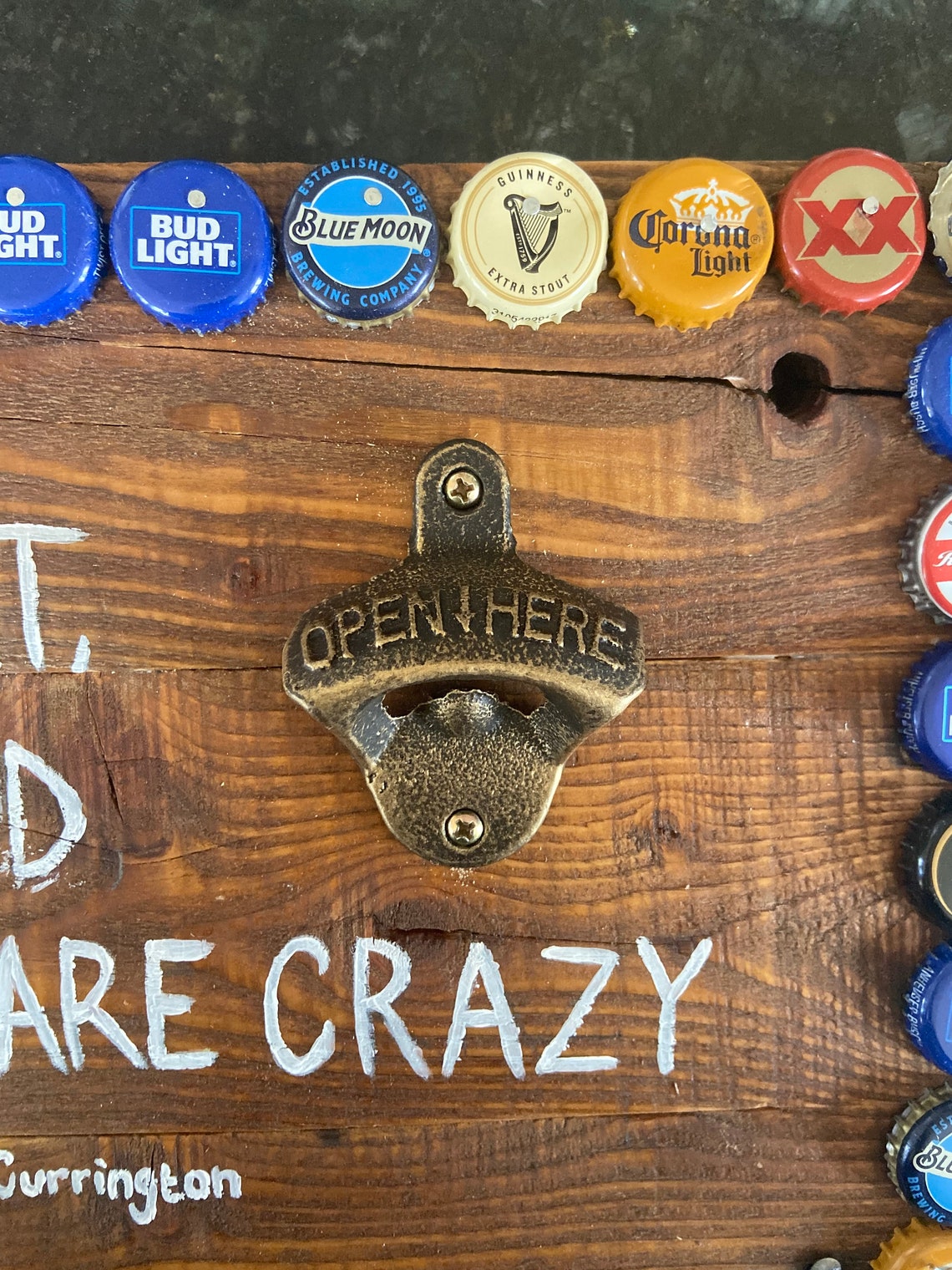 Wooden Bottle Cap Bar Sign | Etsy