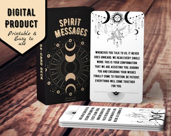 Spirit Messages Oracle Cards - Printable Deck with guidance from your Spirit Guides for General Readings / INSTANT DOWNLOAD