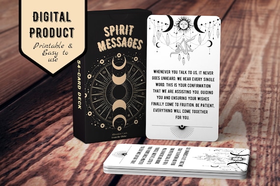 Spirit Messages Oracle Cards Printable Deck With Guidance - Etsy