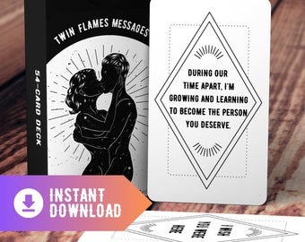 Twin Flame Messages Oracle Cards: Psychic Love Readings (Instant Download)