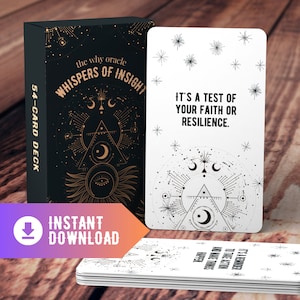 Whispers of Insight - Why Oracle Deck: 54 Inspirational Answers to Explore the Hidden Meanings Behind Life&#39;s Challenges / INSTANT DOWNLOAD