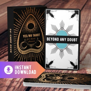 Cartas del Tarot Sí/No: ¿Deberías hacerlo? ¿Quieres? ¿Es él? Obtenga respuestas rápidas a preguntas específicas con este Oracle Deck imprimible / DESCARGA INSTANTÁNEA