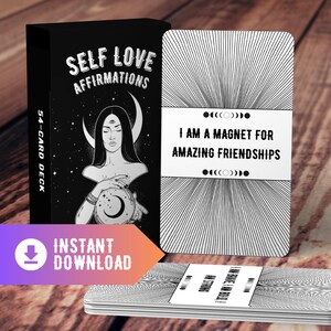 Self Love Affirmation Cards - Printable Affirmation Deck to Bring Healing & Increase your Self Esteem / INSTANT DOWNLOAD