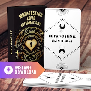 Manifesting Love Affirmation Cards - Printable Affirmation Deck to Manifest Your Soulmate & Attract Love / INSTANT DOWNLOAD